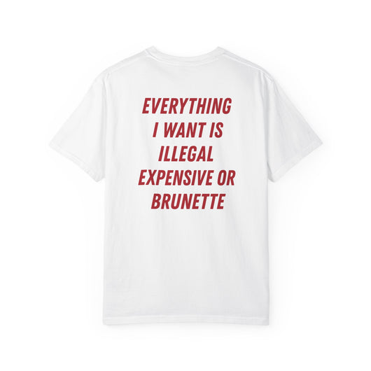 EVERYTHING I WANT IS ILLEGAL, EXPENSIVE OR BRUNETTE
