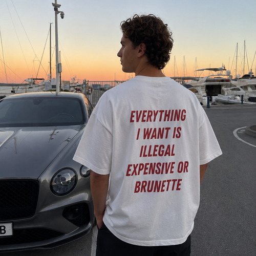 EVERYTHING I WANT IS ILLEGAL, EXPENSIVE OR BRUNETTE